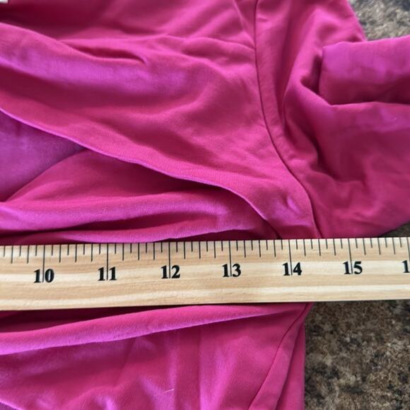 YAURA Fope Twist Front Cutout Dress Hot Pink Ruched Bodycon Club  NEW UK 6 US 2 - Picture 12 of 12